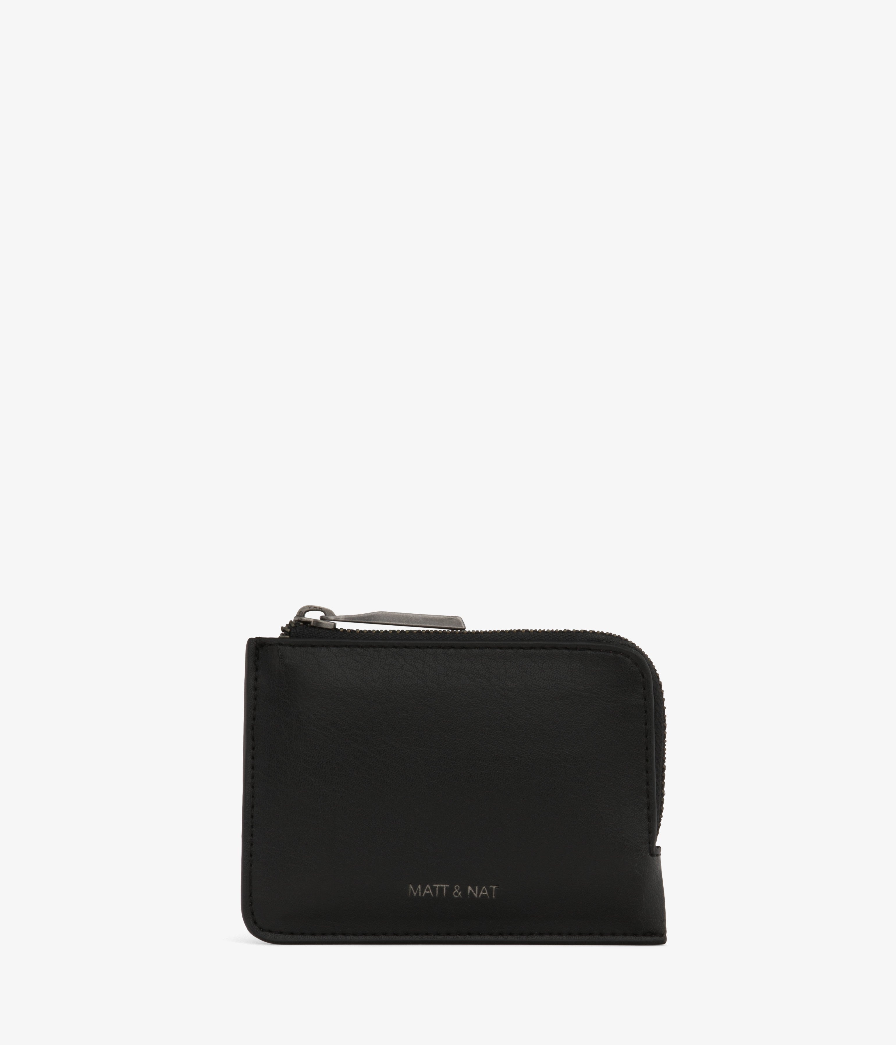 Matt & Nat Seva Small Vegan Leather Wallet in Black - Compact & Stylish for Everyday Use, Travel, and Minimalist Lifestyle