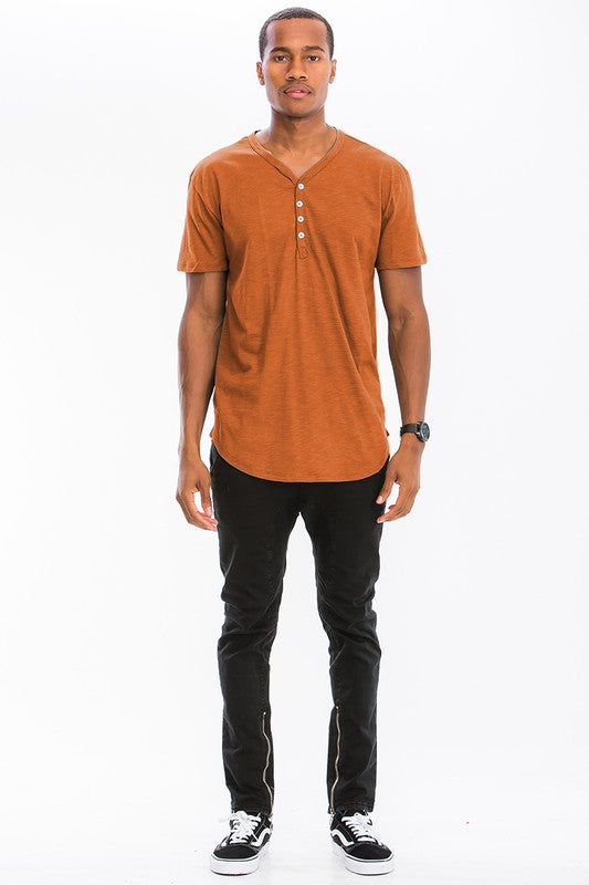 Men's Short Sleeve 4-Button Henley Shirt - Casual Cotton Tee for Summer Outfits, Date Nights & Weekend Wear