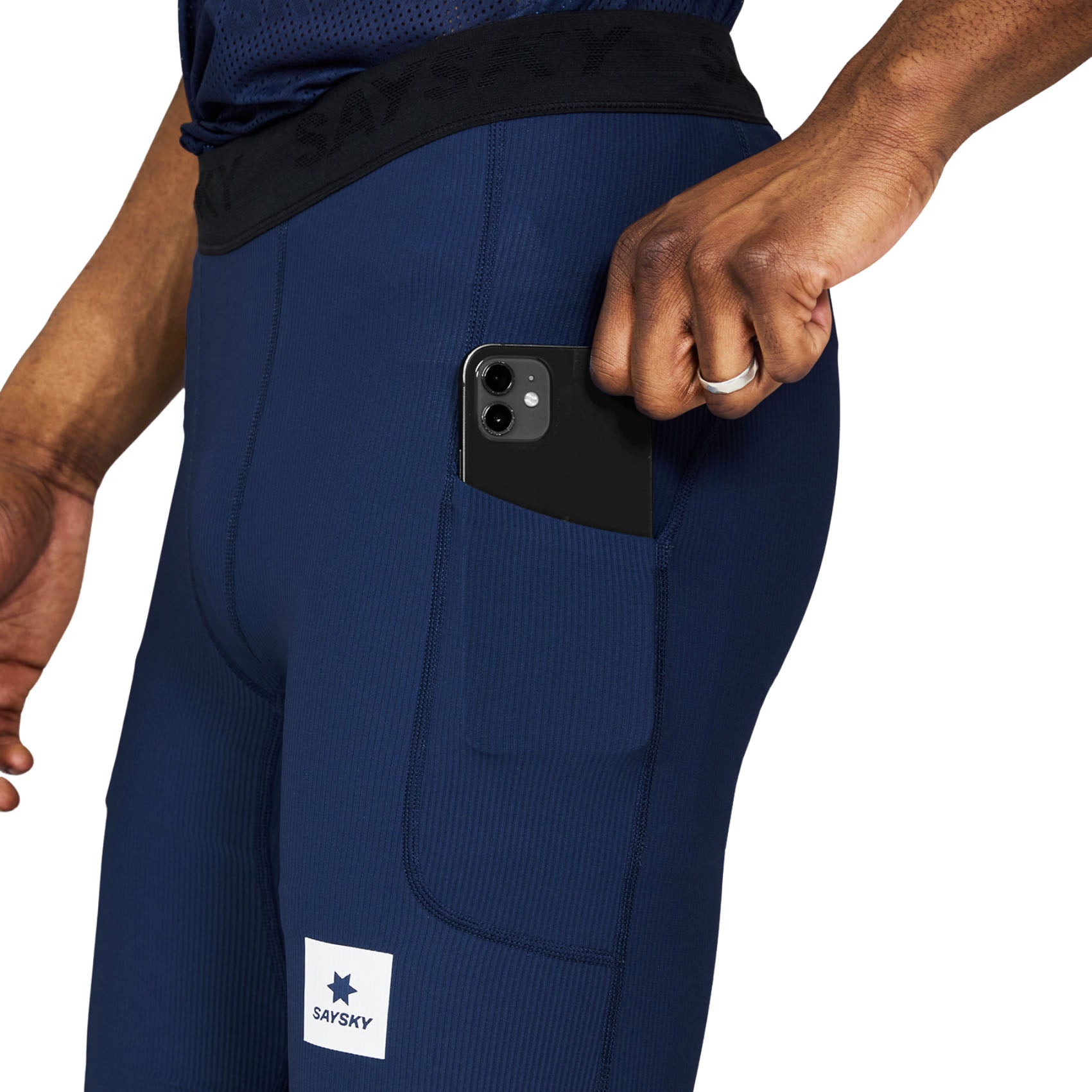 Men's Saysky Combat+ Rib Short 8 Tights - High-Performance Compression Running Shorts for Gym, Workout & Training