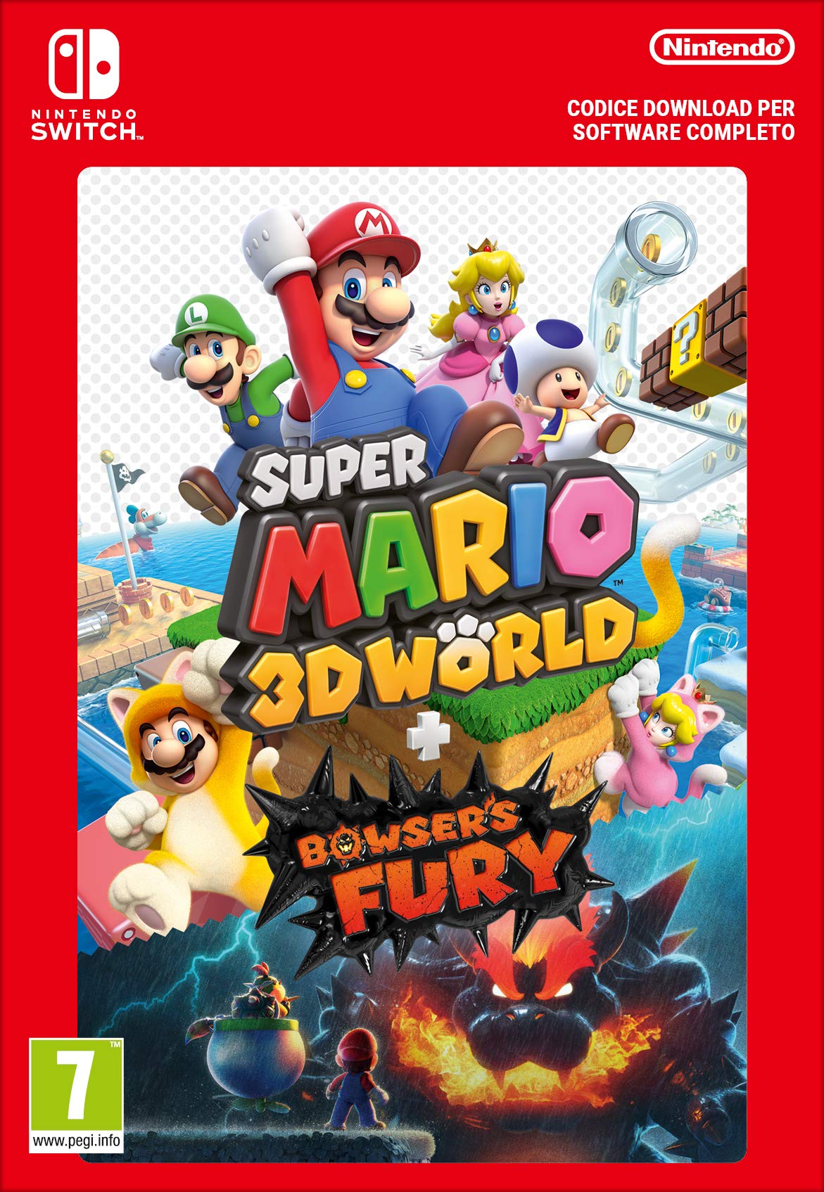 Super Mario 3D World + Bowser's Fury - Nintendo Switch Game Download Code | Fun Family & Multiplayer Adventure Game for Kids & Adults - Perfect for Parties, Travel & Holiday Gaming