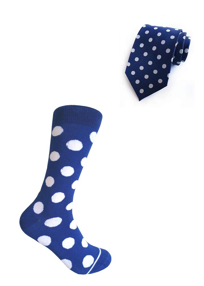 Premium TRM Men's Socks & Necktie Gift Set - 3-Pack Comfortable Formal Dress Socks with Matching Necktie - Perfect for Business, Wedding & Office Wear