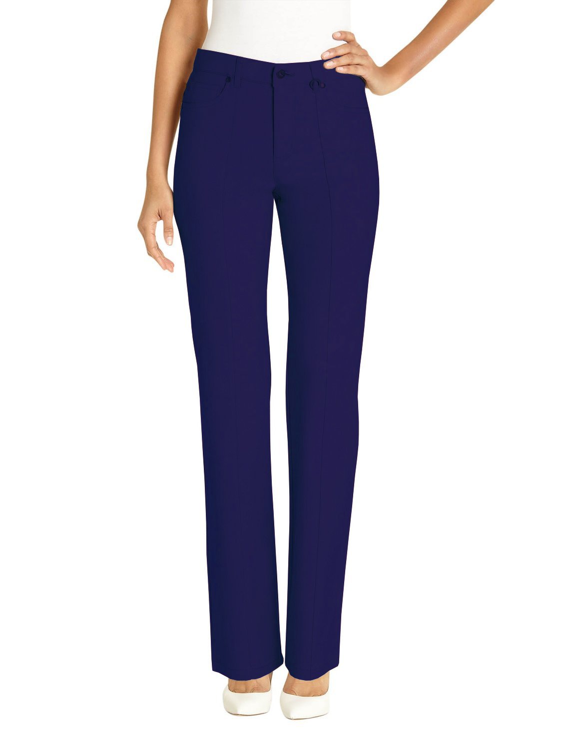 URREBEL Women's Straight Leg Microtwill Pants - Simon Chang Style#3-5302R | Comfortable Office Wear & Business Casual Trousers for Professional Women
