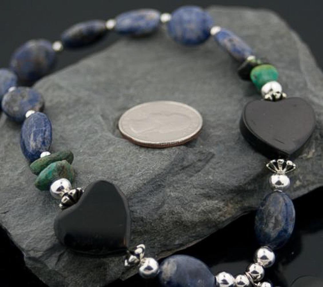 Authentic Navajo .925 Sterling Silver Lapis & Black Onyx Native American Necklace - Handcrafted Jewelry for Women, Perfect for Gifts, Special Occasions & Boho Fashion