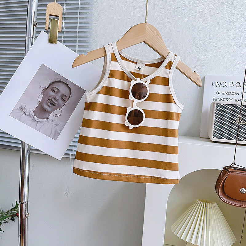 Adorable Striped Camisole & Shorts 2-Piece Set for Baby Girls - Perfect for Summer Outfits, Playdates & Photo Shoots
