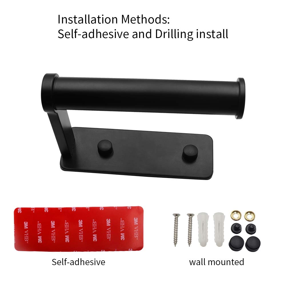 Self-Adhesive Toilet Paper Holder - No Drill Wall Mount Bathroom TP Roll Holder, Aluminum Alloy Rustproof Design for Home, RV & Travel - Perfect for Small Spaces & Modern Bathrooms