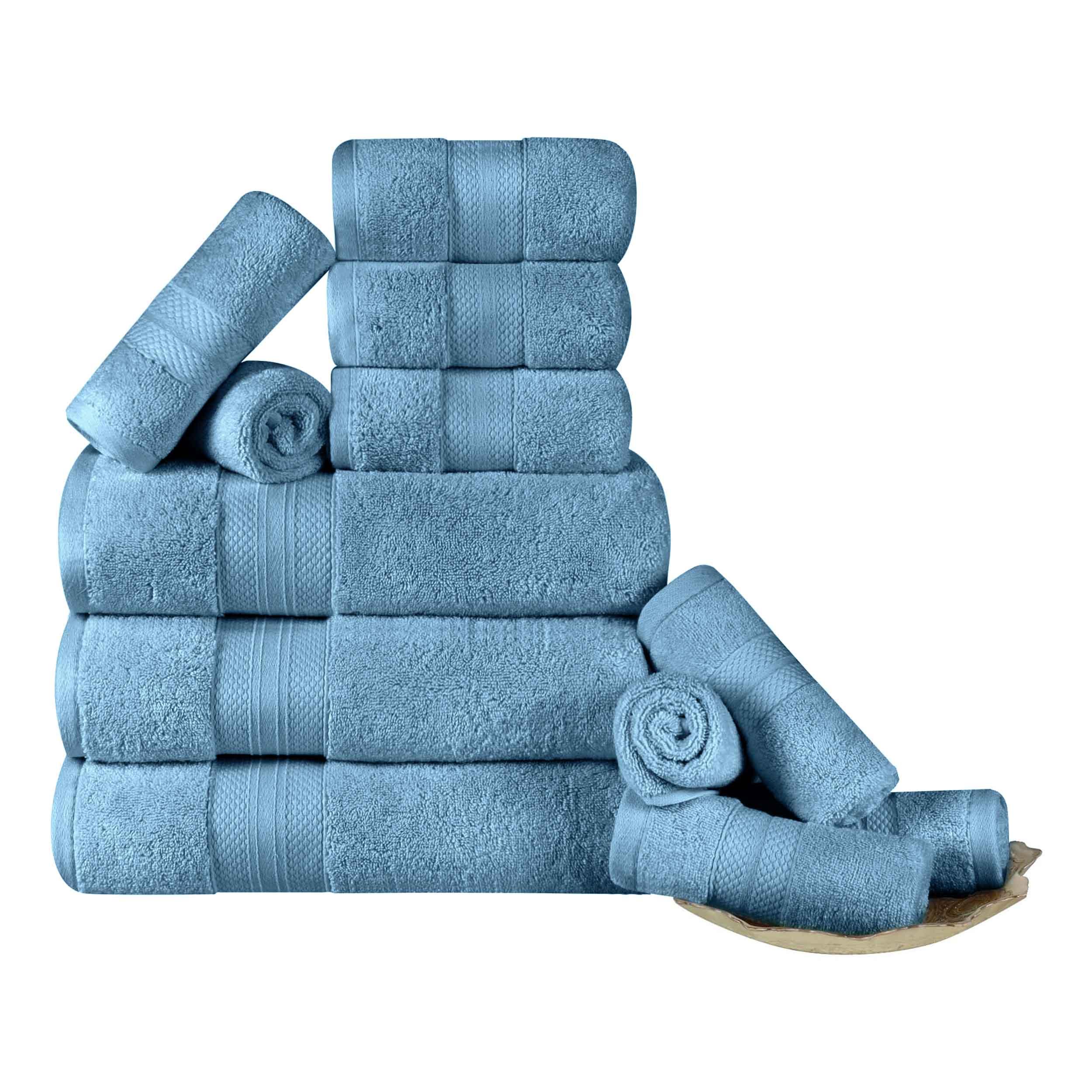 Premium 12-Piece Ultra Plush Turkish Cotton Towel Set - Highly Absorbent, Soft & Luxurious Bath Towels for Spa, Gym, Beach & Home Use