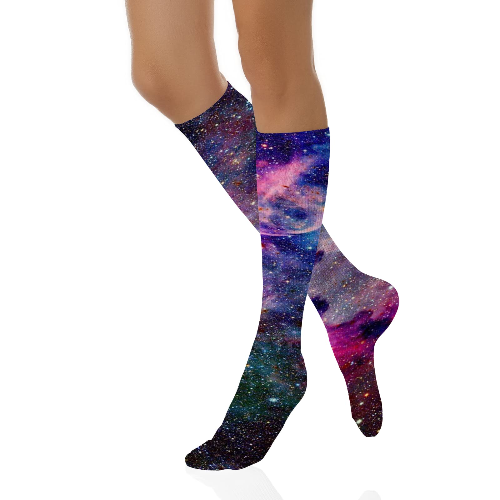 Best Compression Socks for Women & Men - 20 Inch Winter Warm Support Socks for Running, Athletic, Nursing, Travel - Perfect for Workouts, Long Flights & Circulation Support