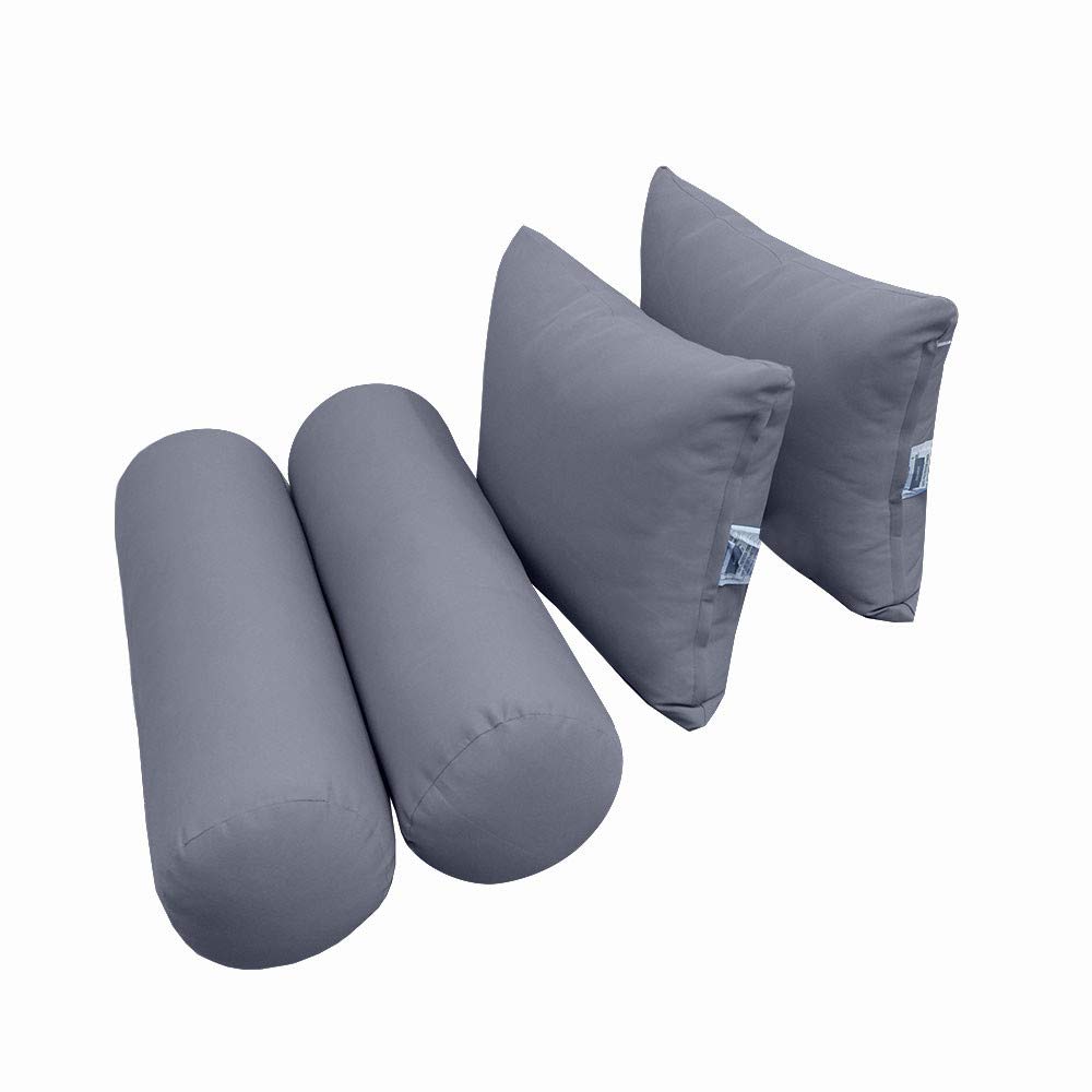 Prolinemax Outdoor Style 4 Full Knife Edge Daybed Mattress Cover Only - Fitted Sheet & Bolster Pillow Set for Patio, Poolside, and Garden Lounging AD001