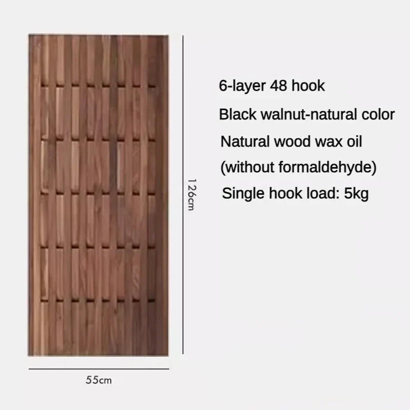 Dark Walnut Wood Piano Wall Hanging Coat Organizer - Stylish Entryway Storage for Hats, Scarves & Keys | Perfect for Home, Office & Apartment Decor