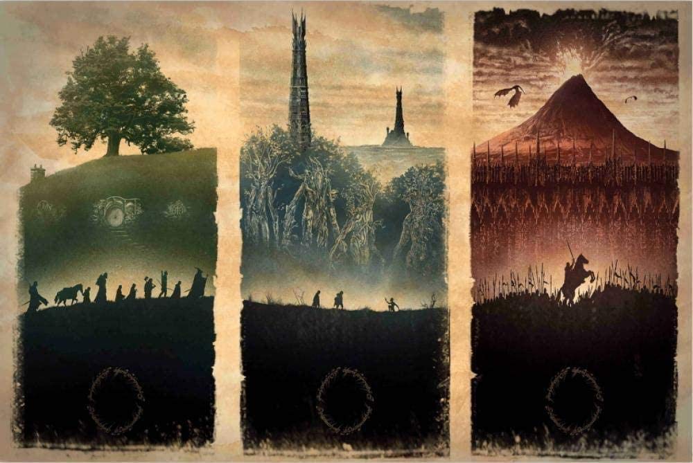 1000-Piece Lord of The Rings Trilogy Jigsaw Puzzle for Adults - Premium 3D Wooden Puzzle, Challenging Brain Teaser & Collectible Gift for Fans - Perfect for Family Game Nights, Home Decor, and Stress Relief Activities