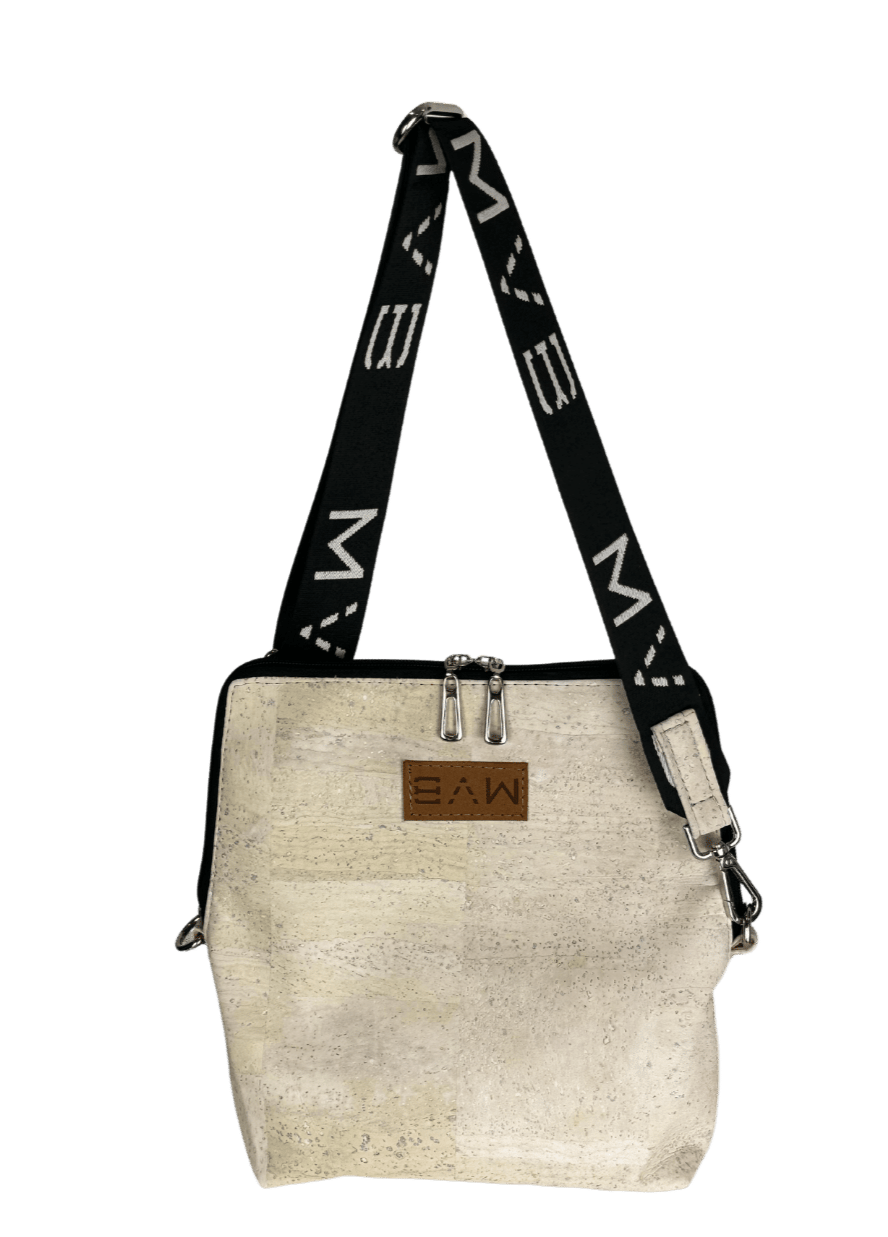 Vegan Crossbody Bag for Women - Summer Canvas & Cork Flop Shoulder Purse in Soft Pink | Perfect for Beach, Travel & Casual Outings