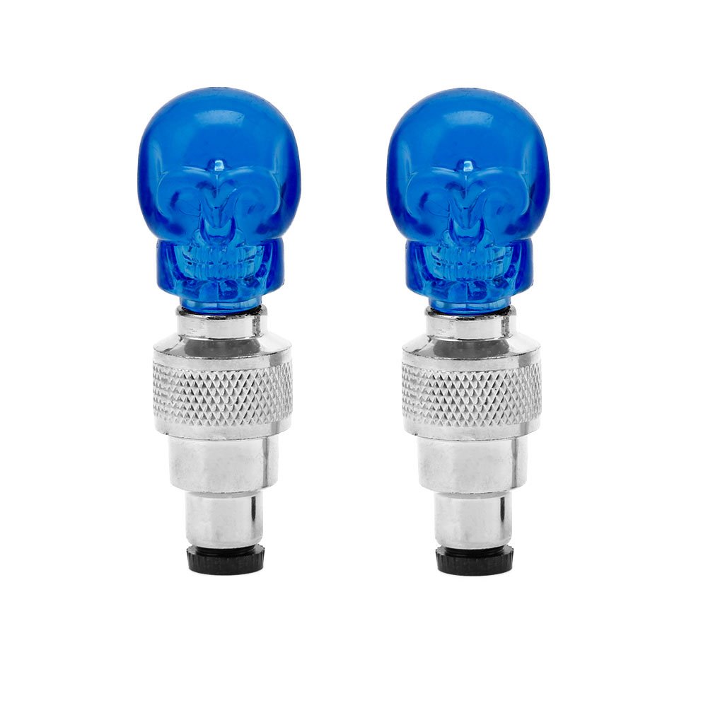 2pcs LED Skull Valve Stem Caps - Glow in The Dark Tire Lights for Cars, Motorcycles & Bikes - Cool Wheel Accessories for Night Riding & Car Shows