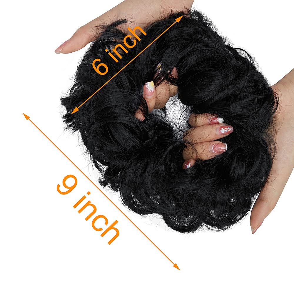 Messy Bun Hair Extensions - Thick Updo Scrunchies 2PCS for Ponytail & Party Hairstyles