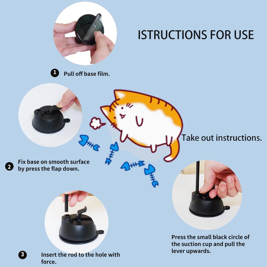 Interactive Cat Toy Wand with 6-in-1 Features - Automatic Hands-Free Feather Ball Toy for Indoor Cats - Natural Bird Feather & Suction Cup Design - Perfect for Playtime, Exercise & Bonding with Your Feline Friend
