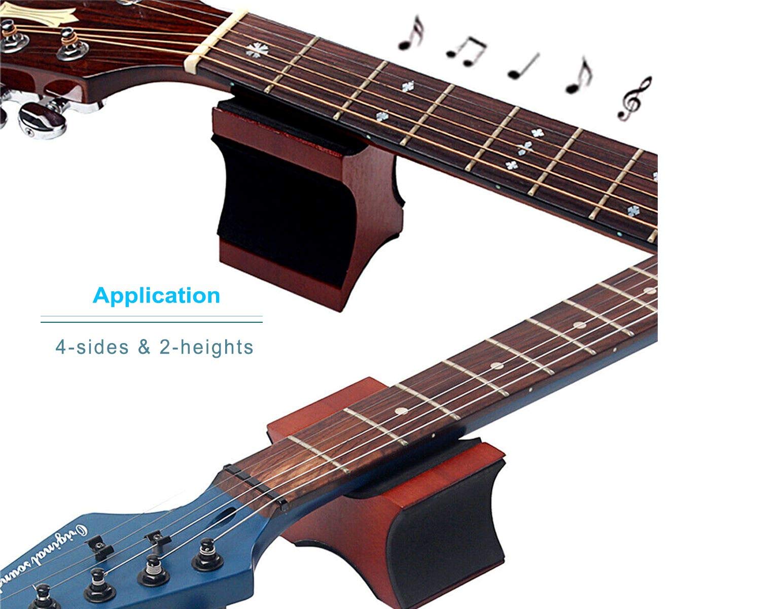 Premium Guitar Neck Rest - Ergonomic Support Pillow for Electric, Acoustic & Bass Guitars - Luthier Repair Tool (3.74x2.48x2.4 Inch, Burgundy) - Perfect for String Changing, Setup & Maintenance