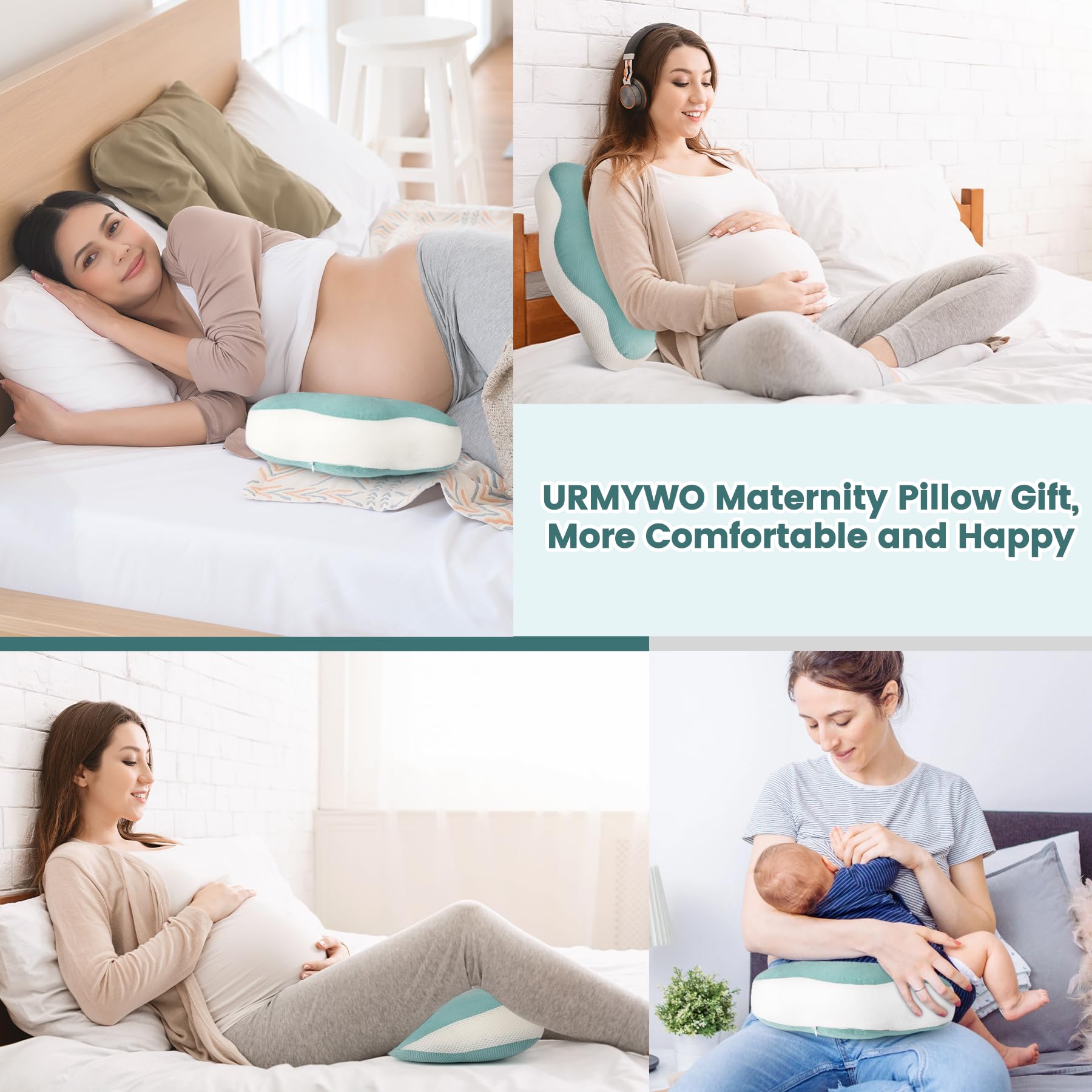URMYWO Pregnancy Pillow for Sleeping - Full Body Maternity Support Pillow with Adjustable Design for Back, Legs, Belly & Hips Relief | Includes Laundry Bag | Perfect Gift for Expecting Moms | Great for Side Sleeping, Nursing & Pregnancy Comfort