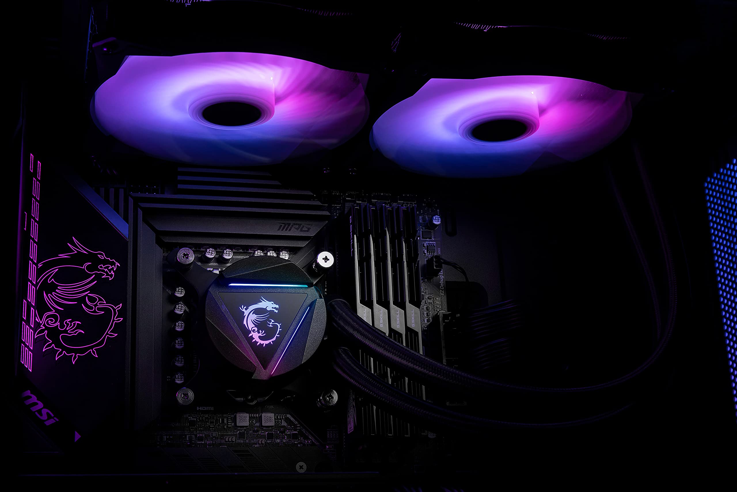 MSI MAG Series CORELIQUID 280R AIO CPU Liquid Cooler - 280mm Radiator, Dual 140mm aRGB PWM Fans, Rotatable Blockhead Design - Perfect for Gaming PCs & High-Performance Workstations