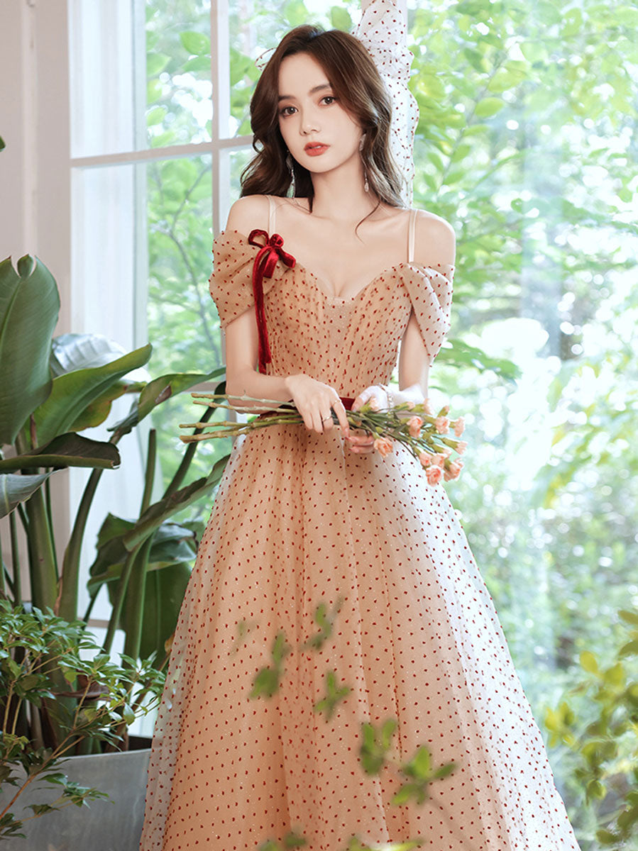 Elegant A-Line Champagne Long Prom Dresses for Women - Formal Evening Gowns for Party, Homecoming, Wedding & Special Occasions