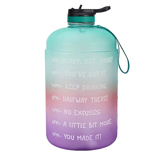 ZSML 1 Gallon Motivational Water Bottle - BPA Free, Leak Proof, Reusable Gym & Sports Water Jug with Time Marker (3.78L) - Perfect for Workouts, Hiking, and Outdoor Activities