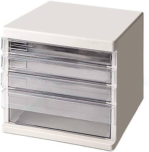 Black & Transparent 4-Drawer A4 File Cabinet - Home Office Desktop Storage Organizer for Documents, Folders & Supplies | Perfect for Office, Study Room & Workspace Organization
