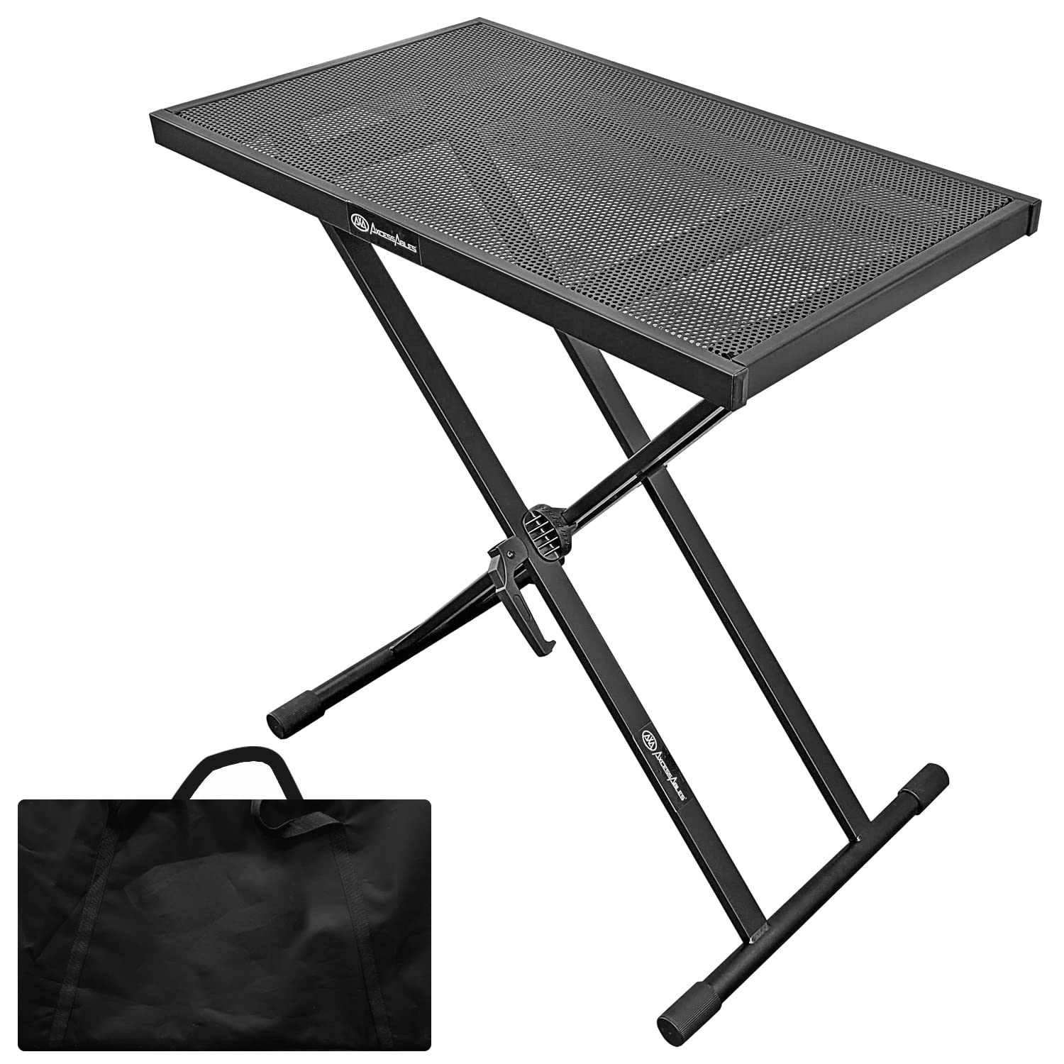 Lightweight Portable DJ Table Stand with Gig Bag - X Style Keyboard Stand & DJ Desk with Travel Case for Laptop, Controller, MIDI Keyboard & Synth | Perfect for Live Performances, Studio Sessions & Mobile DJ Gigs