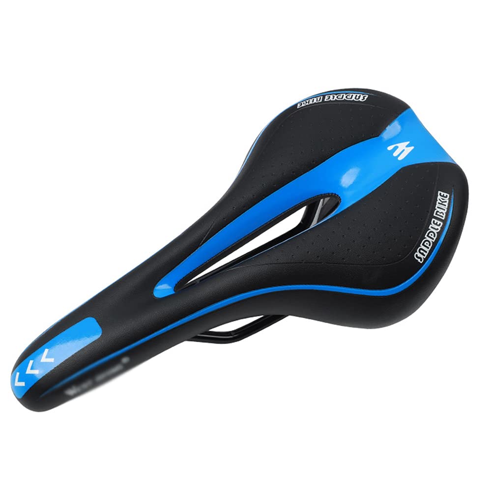 NWB Comfort Bike Seat with Central Relief Zone - Breathable Bicycle Saddle with High Rebound Memory Foam & Shock Absorption - PU Leather MTB/Road Bike Seat Cushion for Men & Women - Perfect for Mountain Biking, Road Cycling & Exercise Bikes