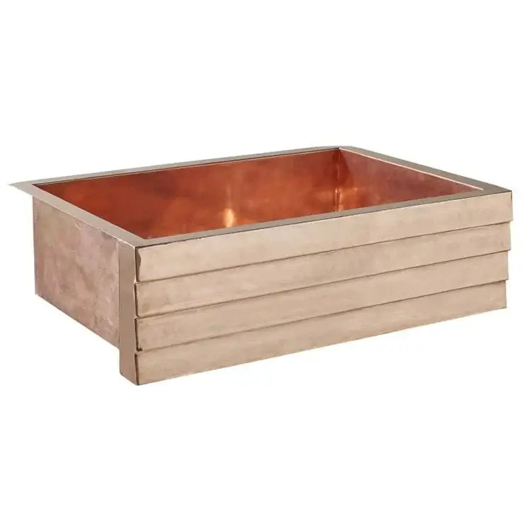Handcrafted Copper Farmhouse Kitchen Sink - 33