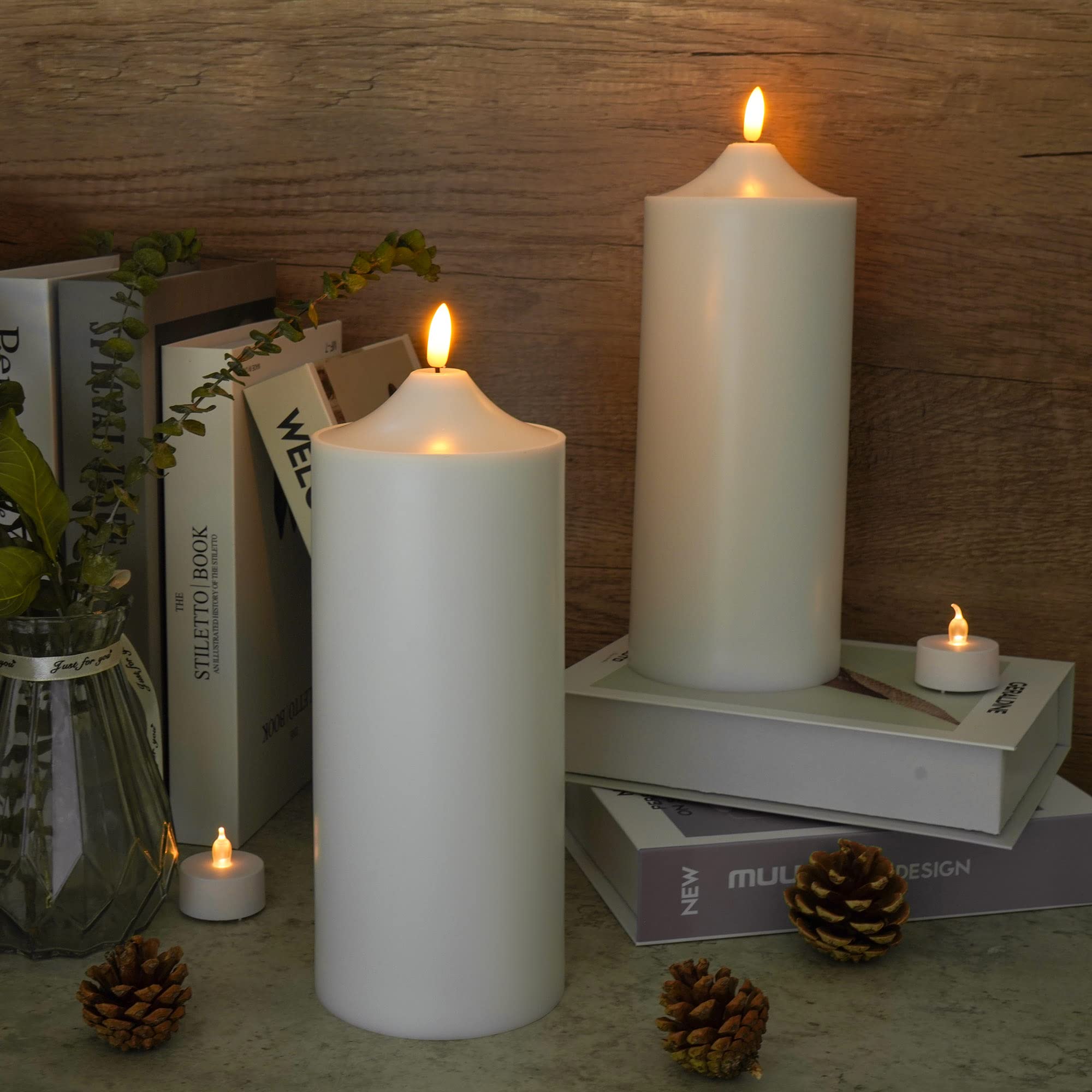 Patiphan Large Flameless LED Candles - Set of 2 White 11