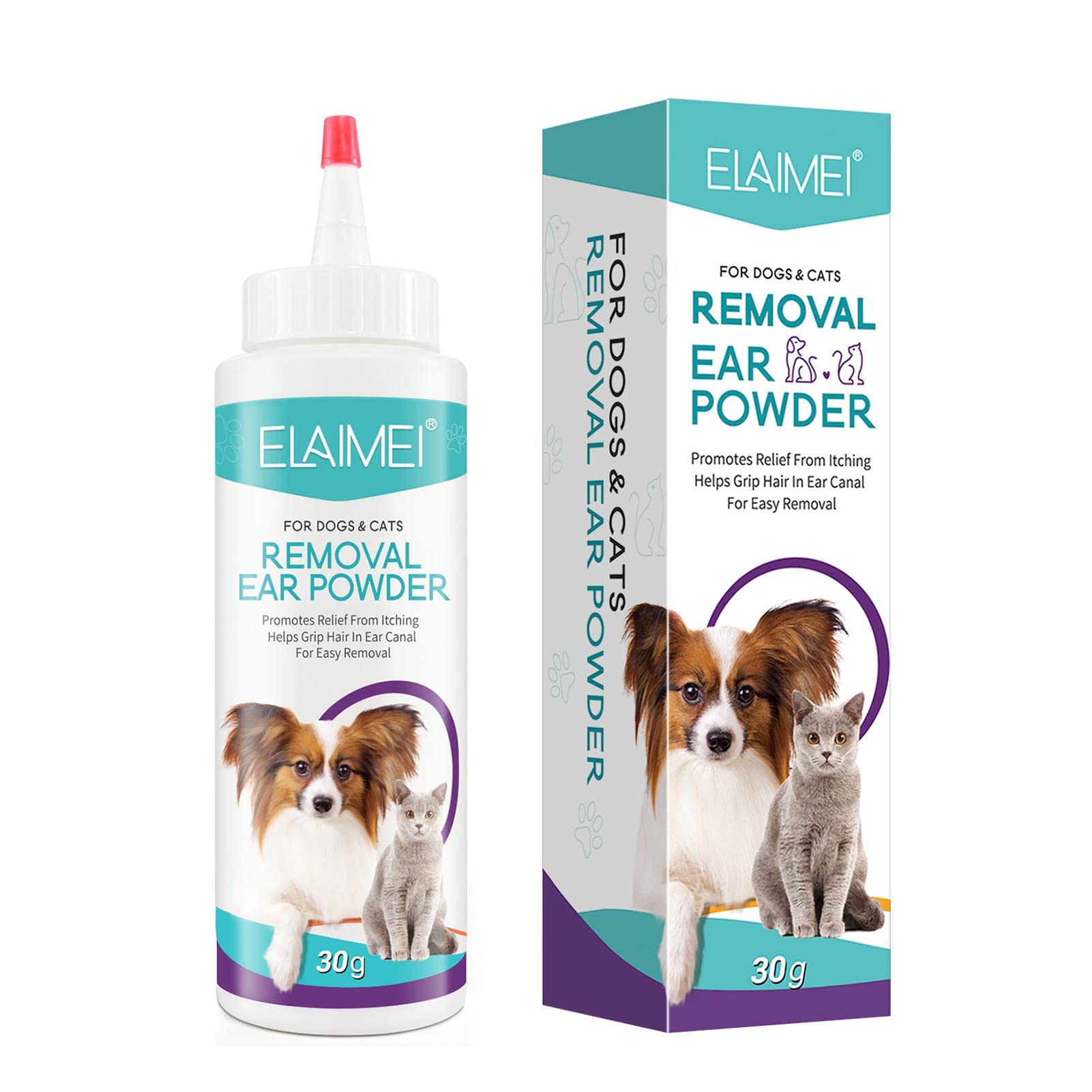 Sefudun Dog & Cat Ear Cleaner Powder - Gentle Ear Wash Solution for Pets, Controls Odor & Prevents Infections - Ideal for Regular Ear Cleaning & Grooming at Home