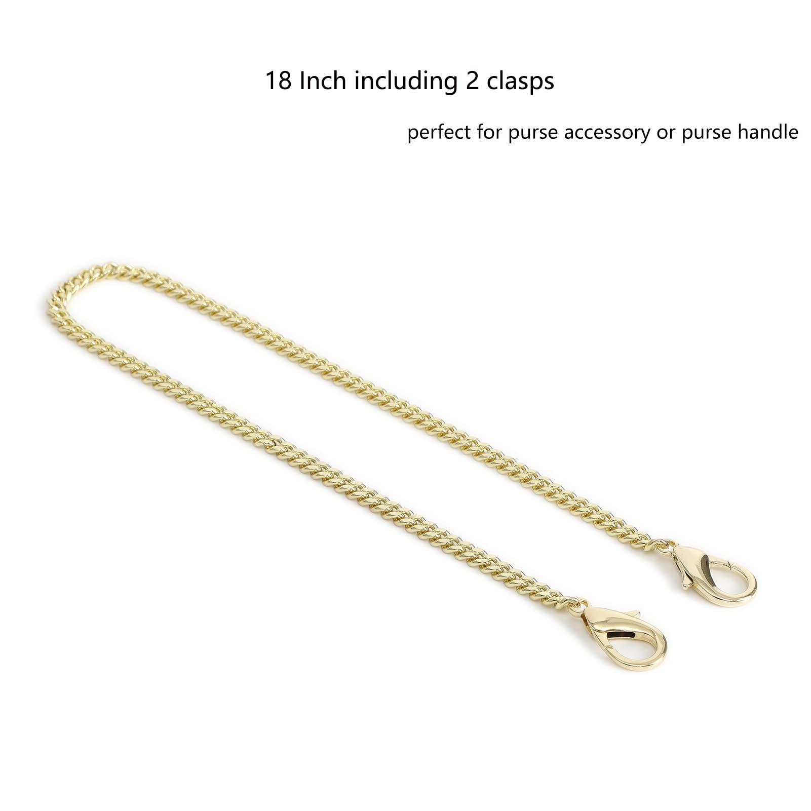 Mini Nice Purse Chain Strap Replacement - 18 Inch Light Gold Handbag Crossbody Shoulder Strap Accessories with Charms | Perfect for Evening Bags, Clutches & Fashionable Purse Upgrades