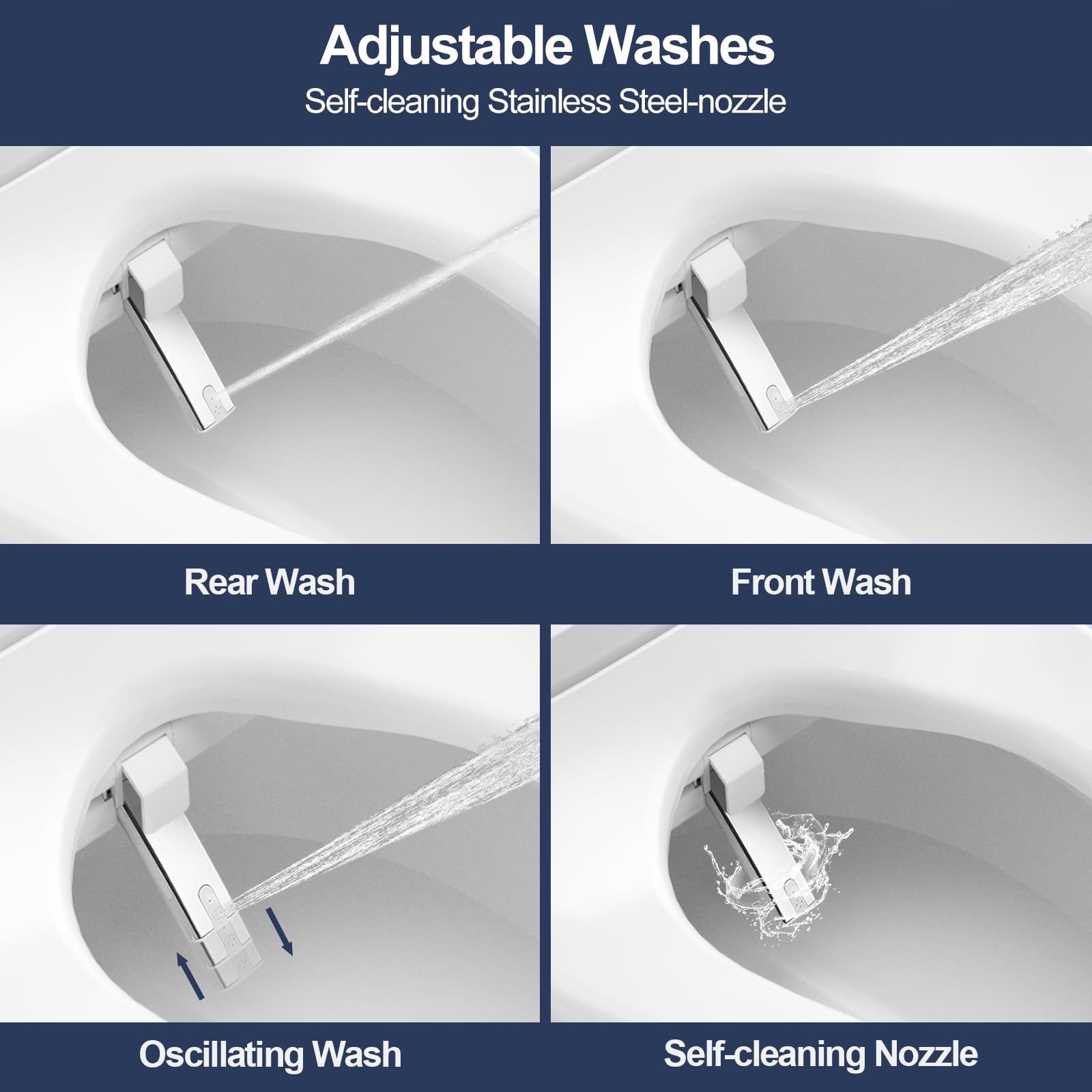 ZMJH 236 Smart Bidet Toilet Seat - Elongated, Heated Seat with Warm Water Wash, Vortex Nozzle, Front & Rear Cleaning, Warm Air Dryer, LED Night Light - White (Electrical Outlet Required) | Perfect for Modern Bathrooms, Elderly Care & Hygienic Living