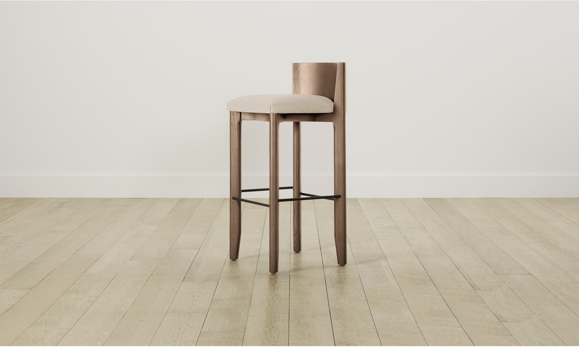 The Delancey Bar & Counter Stool - Premium Heritage Belgian Linen Upholstered Bar Stool for Kitchen Island, Breakfast Nook & Home Bar - Comfortable Modern Dining Stool with Husk Design
