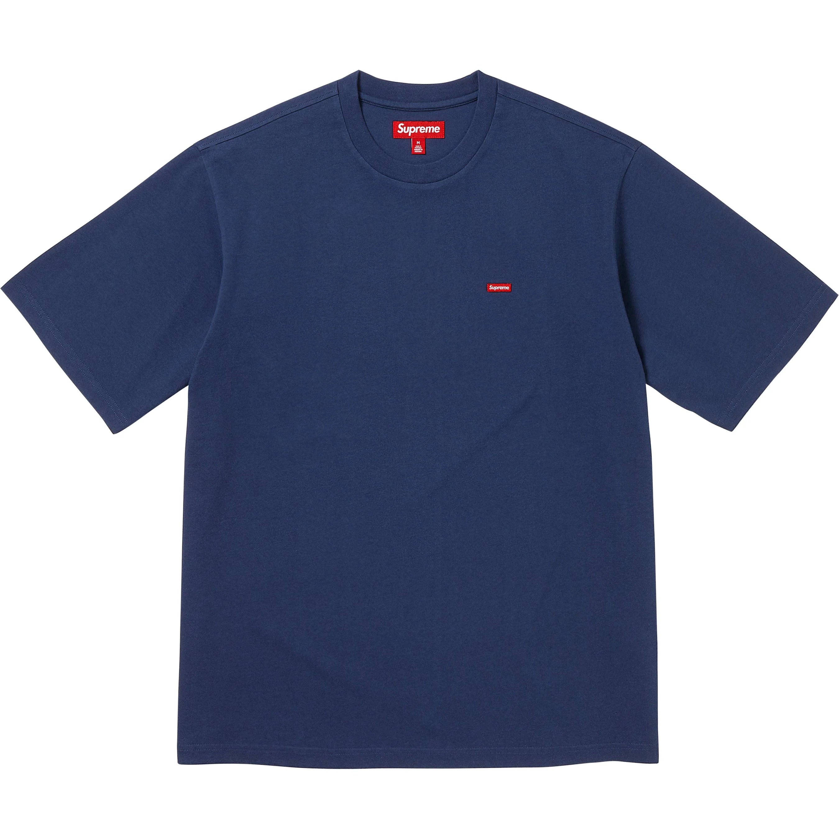 Supreme FW24 Small Box Logo Tee - Navy Blue Cotton T-Shirt for Men | Streetwear Fashion & Casual Wear