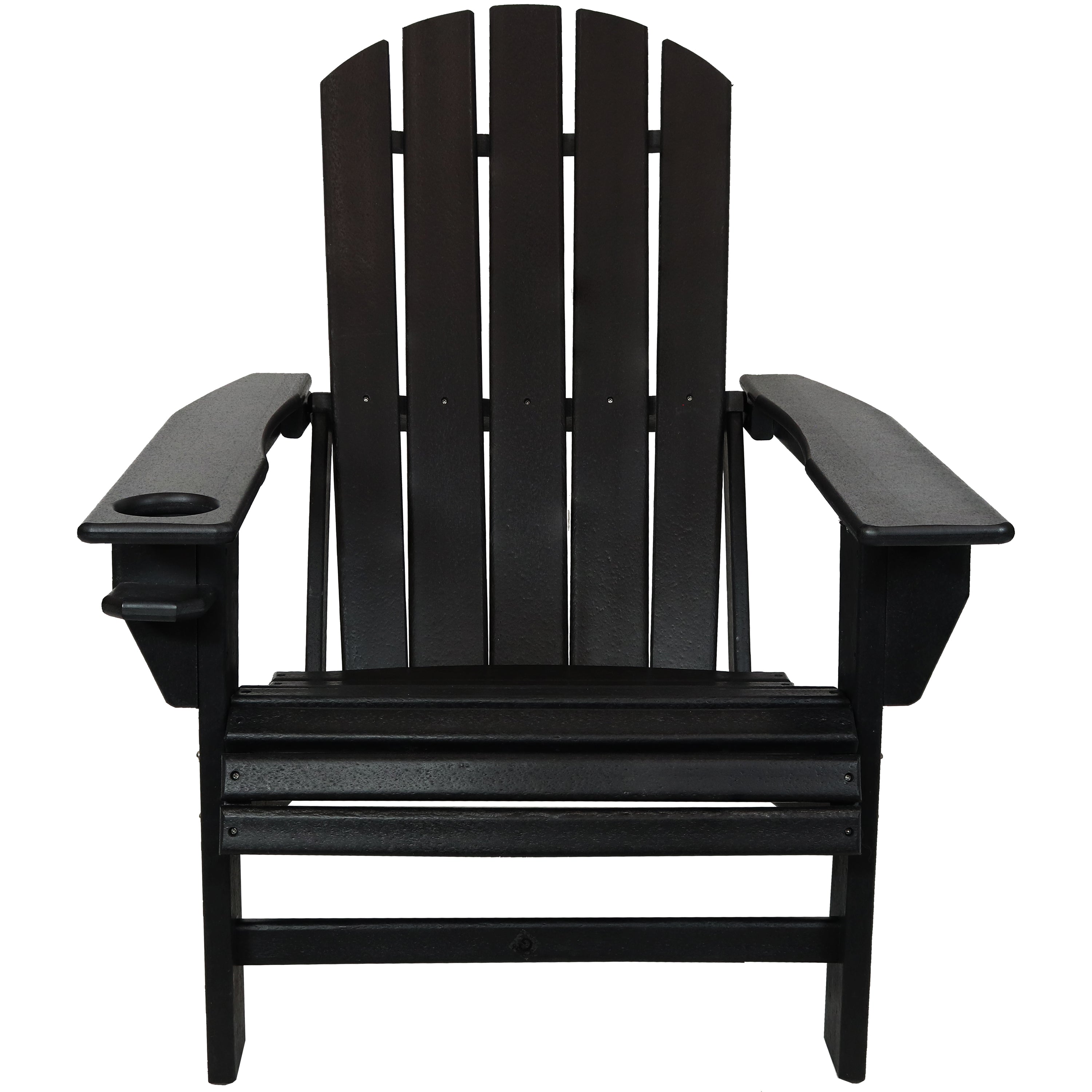 Durable All-Weather Lake Style Adirondack Chair with Cup Holder - Perfect for Outdoor Patio, Garden, Beach & Poolside Relaxation