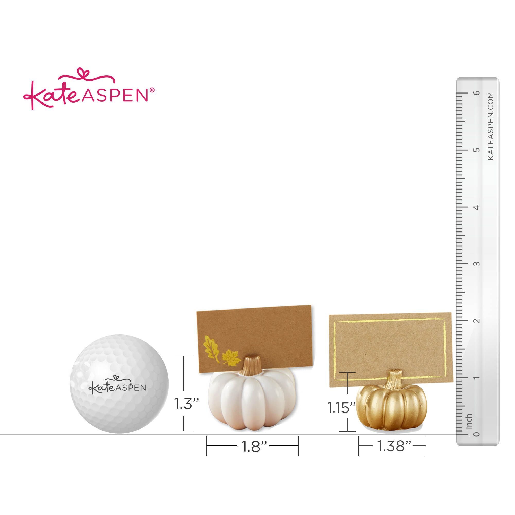 Elegant White Pumpkin Place Card Holders - Set of 6 for Thanksgiving, Fall Wedding, and Autumn Table Decorations