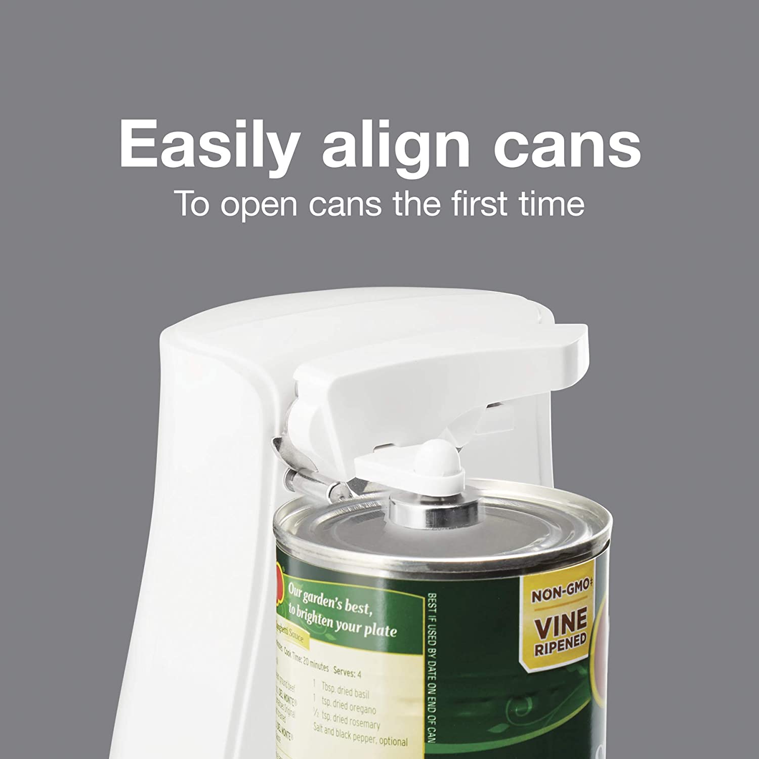 Proctor Silex 75224F White Automatic Can Opener - Effortless Kitchen Tool for Smooth Can Opening at Home, Camping & Emergency Prep
