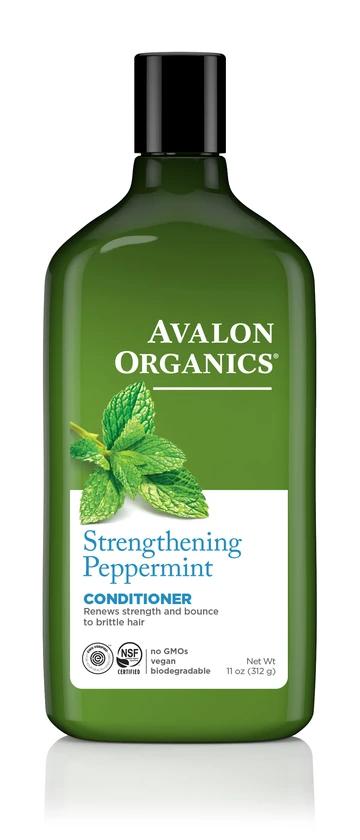 Avalon Organics Strengthening Peppermint Conditioner for Damaged Hair - Natural & Organic Hair Care for Dry Scalp & Split Ends - Perfect for Daily Use & Color-Treated Hair