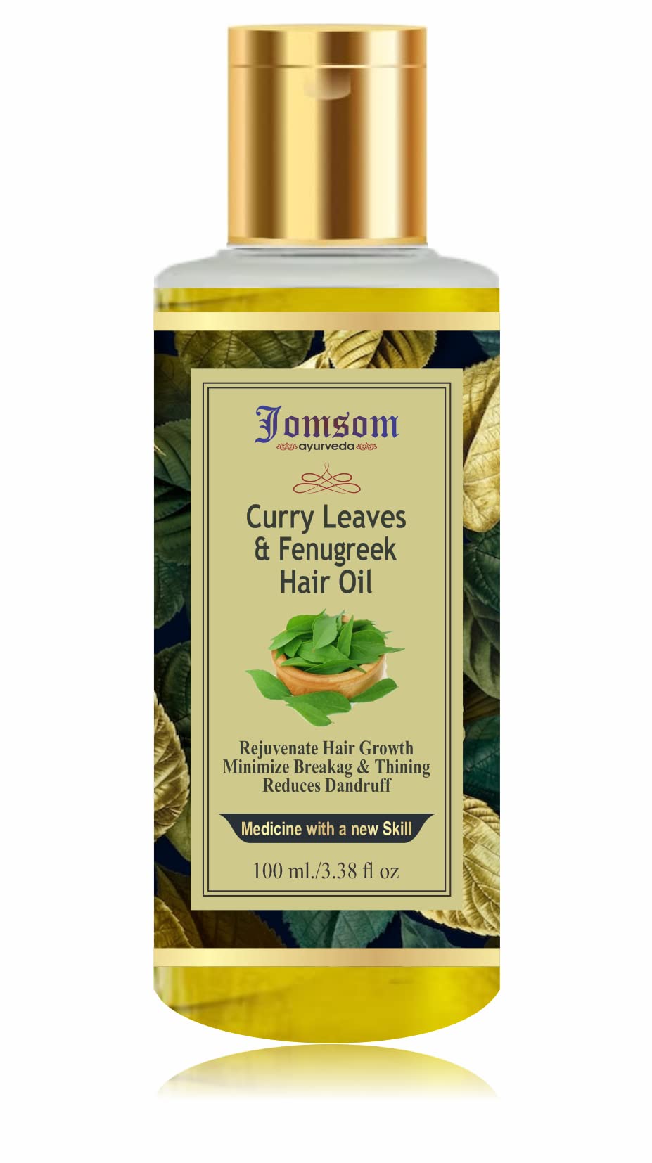 Best Ayurvedic Curry Leaves & Methi (Fenugreek) Hair Oil - 100ml Natural Growth Treatment for Dry, Damaged Hair - Promotes Thickness & Shine | Perfect for Daily Scalp Massage & Night Hair Care Routine