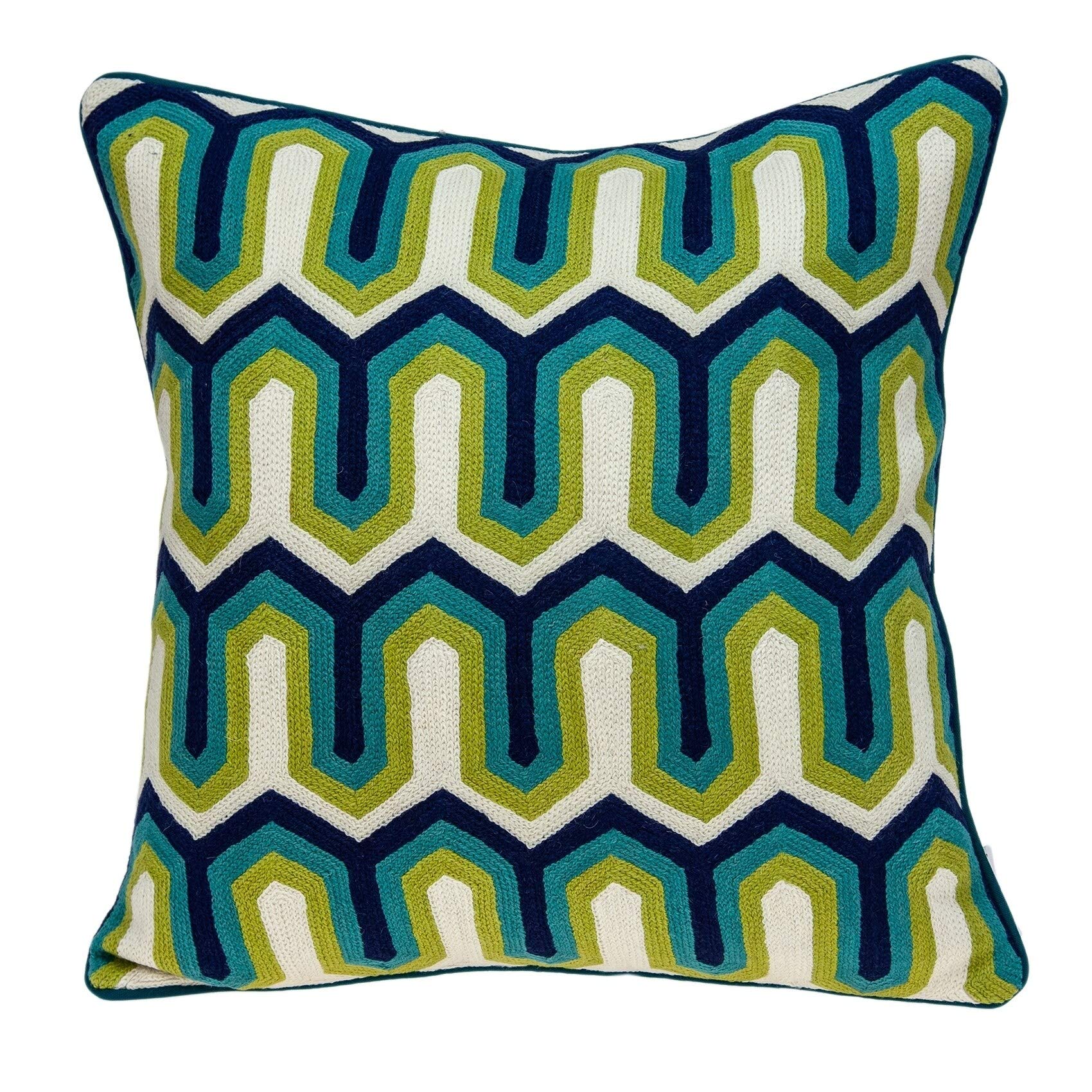 Handmade Multicolor Cotton Pillow Cover with Polyester Insert - Boho Home Decor for Living Room, Bedroom & Sofa