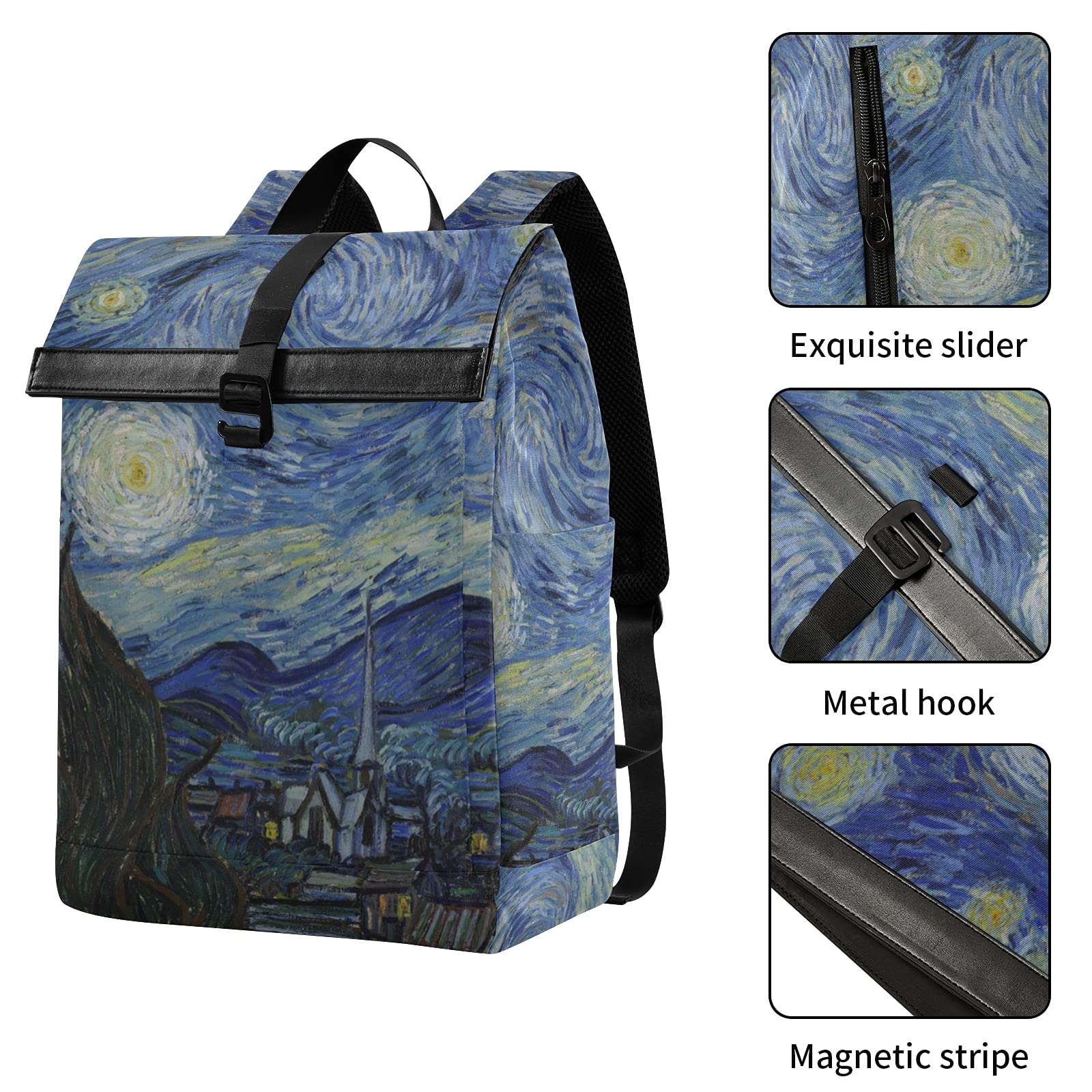 OREZI Large Roll Top Backpack for School, Travel & Work - Waterproof Laptop Backpack for Men, Women & Teens - Perfect for College, Commuting & Outdoor Adventures