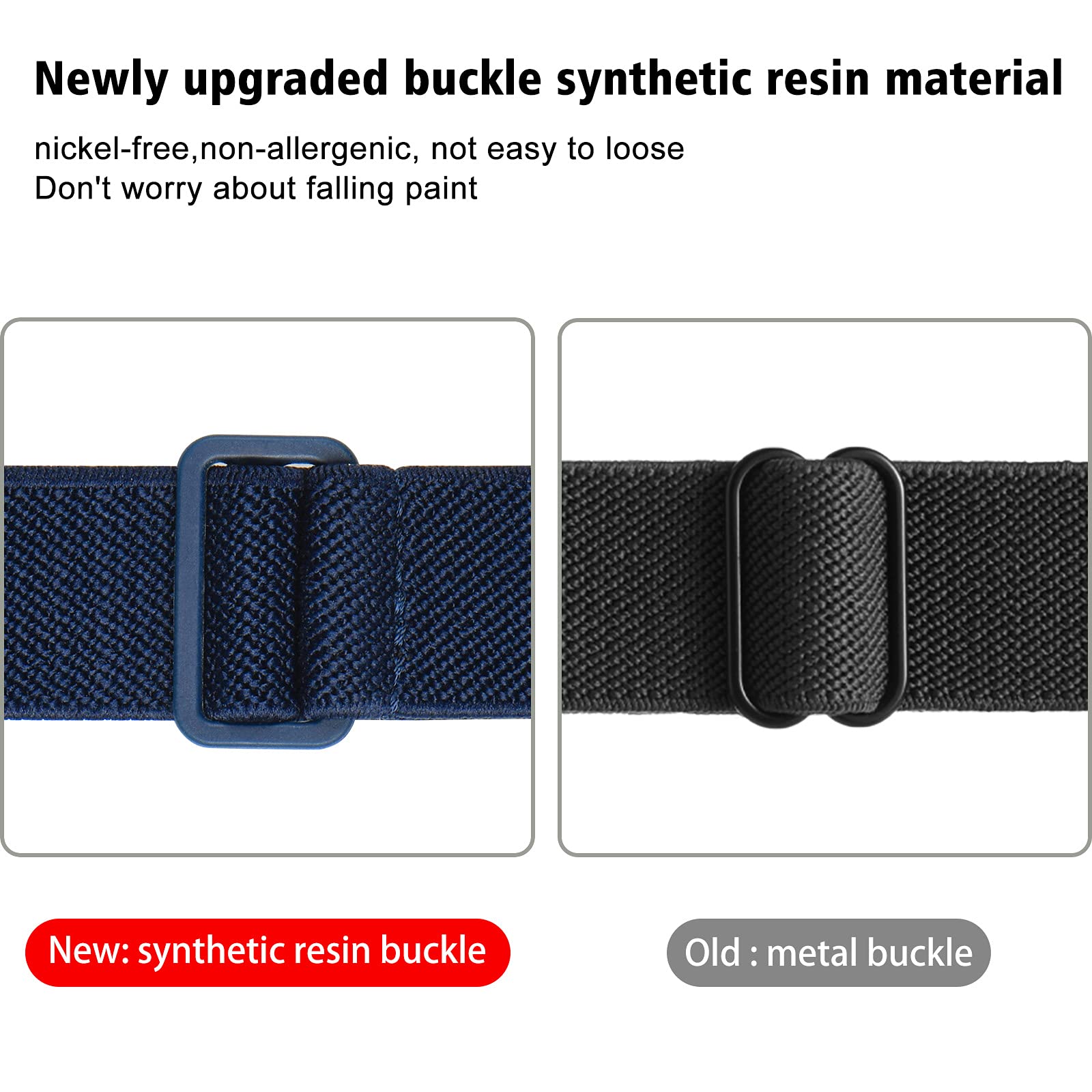2-Pack Sport Elastic Nylon Apple Watch Bands 44mm 42mm - Adjustable Lightweight Breathable Woven Stretch Strap for iWatch Series 6/5/4/3/2/1/SE - Perfect for Running, Gym Workouts & Daily Wear (Black/Navy Blue)