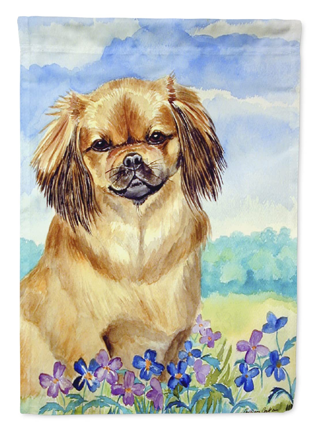 Tibetan Spaniel Garden Flag - Decorative Outdoor Yard Banner for Mailbox, Patio, Flower Beds | Weather-Resistant Multicolor Design | Perfect for Seasonal Home Decor & Pet Lovers