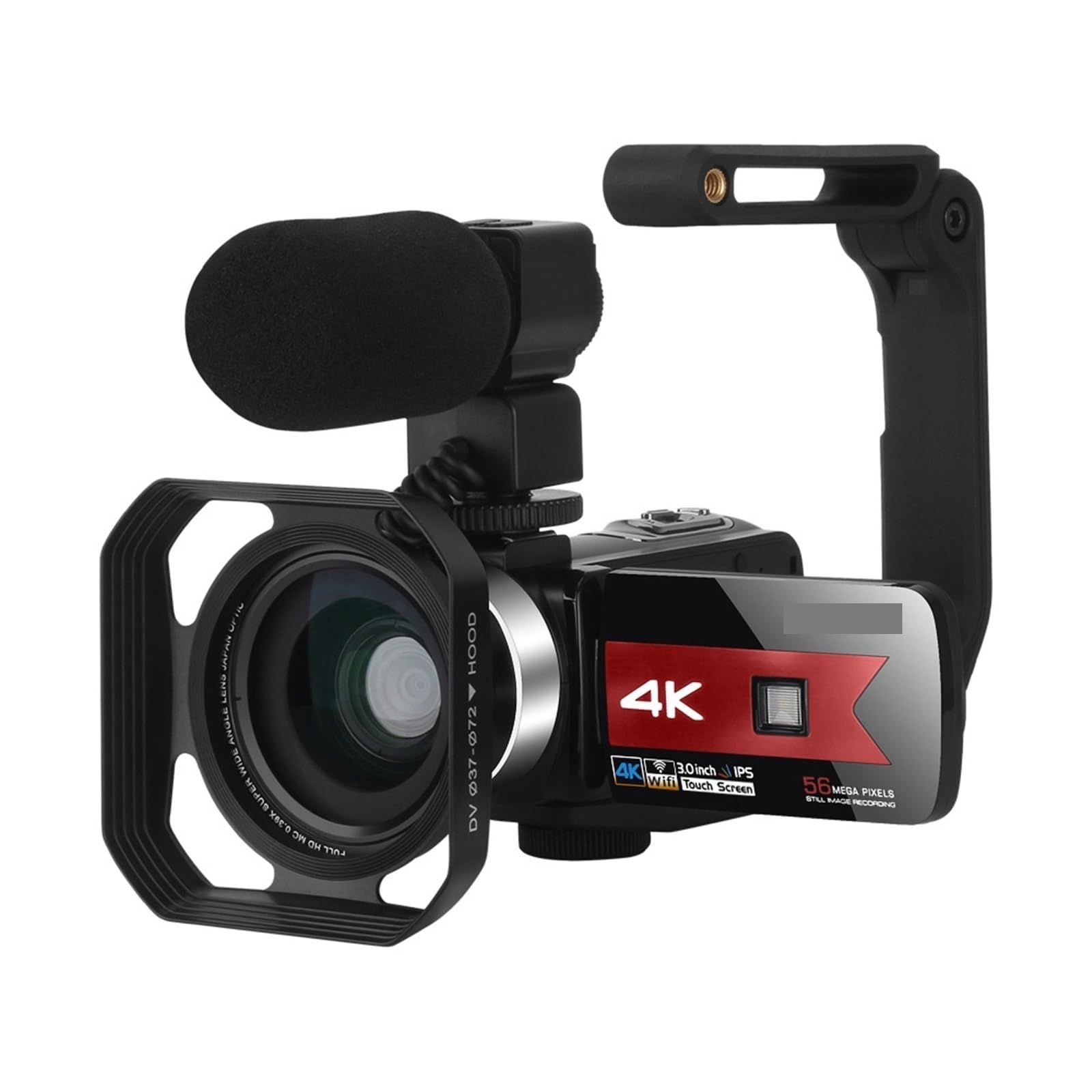 MZZYG 56MP 4K HD Digital Video Camera - Wireless Live Streaming Camera with All-in-One Shooting Features (Red) - Perfect for Vlogging, Travel, and Professional Photography
