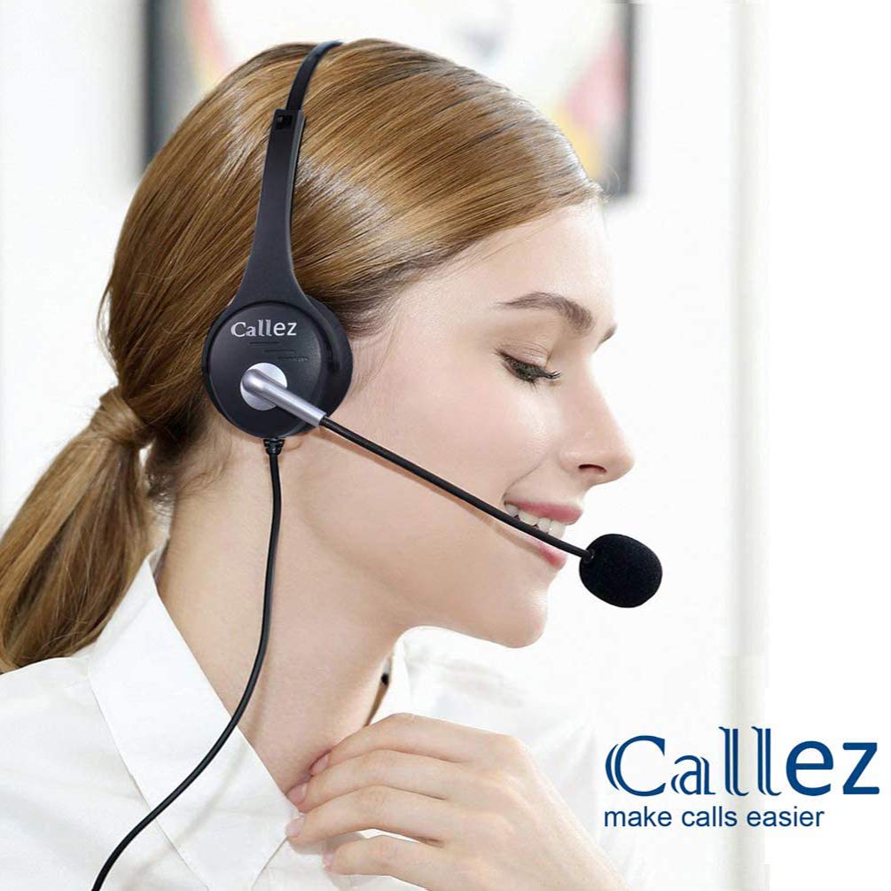 **Callez USB Wired Headset with Noise Cancelling Microphone for PC, Laptop - Office, Call Center, Zoom & Teams Meetings (Black) | Perfect for Remote Work, Online Classes & Customer Support**