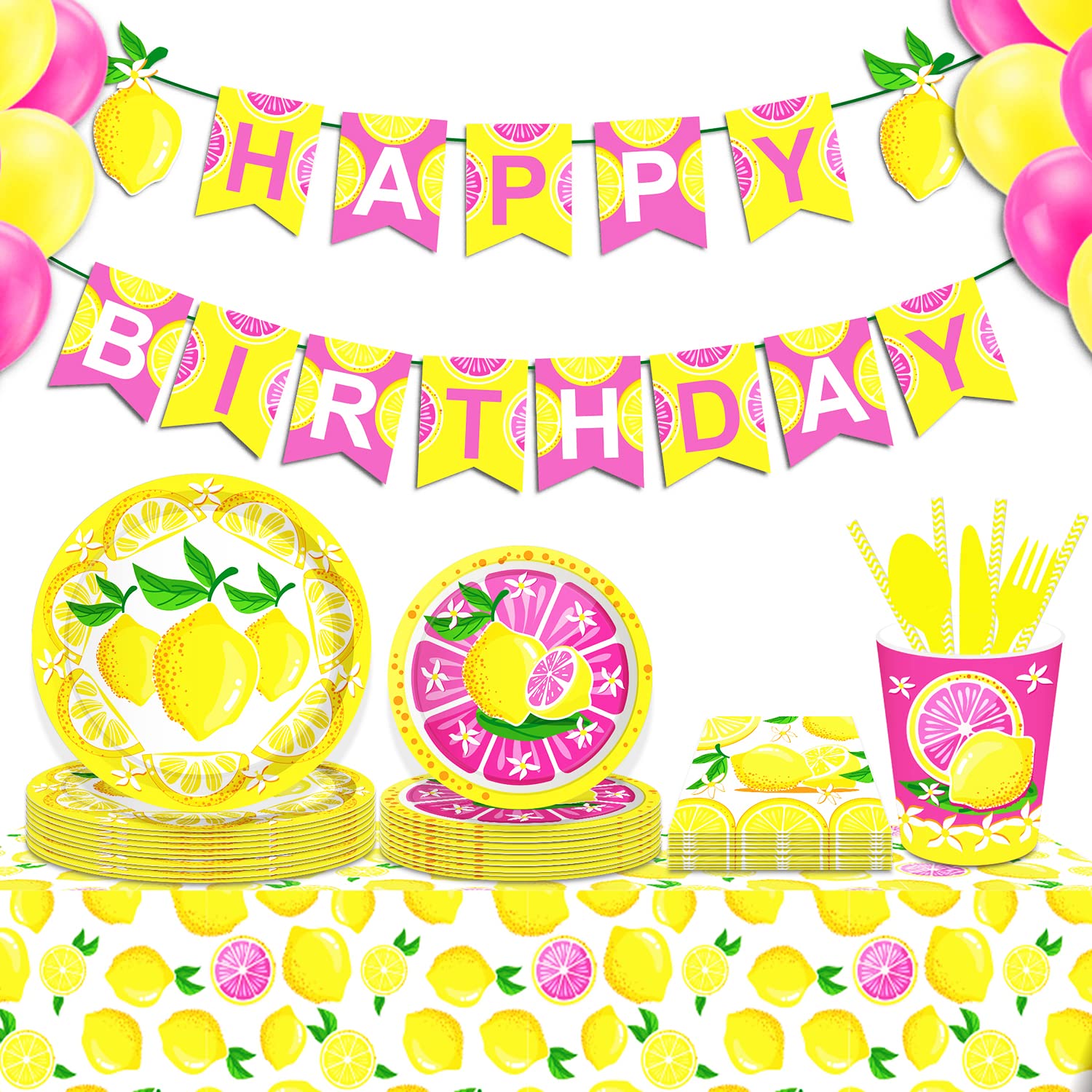 Disposable Hawaiian Lemon Tablecloth - Summer Fruit Table Cover for Indoor/Outdoor Picnic, Beach Party, Baby Shower & Kids Birthday Decorations (1PC, Yellow) - Perfect for Summer Gatherings and Tropical Themed Events