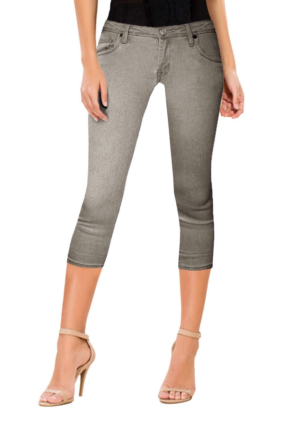 Hybrid & Company Women's Stretchy Denim Capri Jeans - Comfortable Mid-Length Pants for Casual Wear, Summer Outfits & Travel
