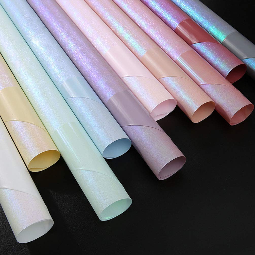 BBJ WRAPS Iridescent Double Sided Flower Wrapping Paper - 20 Sheets Green Floral Gift Wrap for Bouquets, Wedding, Birthday & Party Decorations - Premium Florist Packaging Supplies
