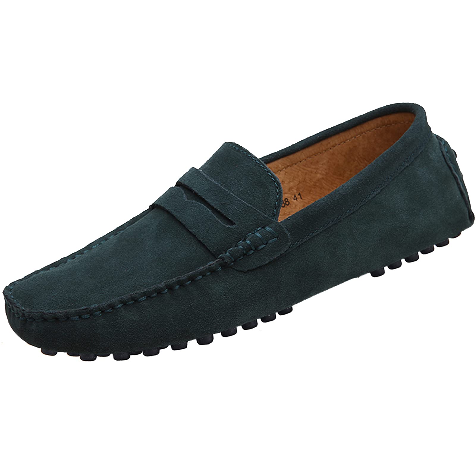Yldsgs Men's Penny Loafers - Genuine Suede Leather Slip-On Moccasins for Casual & Dress Wear | Comfortable Driving Shoes for Work, Office & Everyday Use