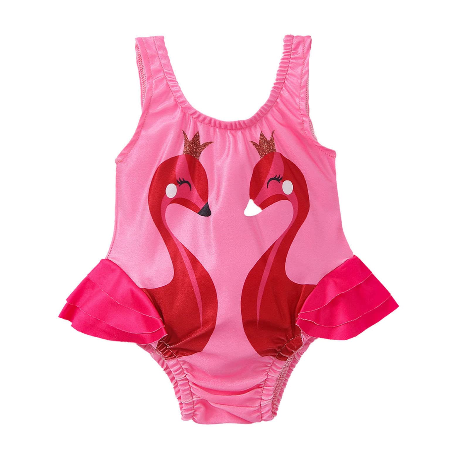 ZHICHUANG Girls One-Piece Swimsuit - Toddler & Kids Summer Swimwear with Ruched Design, Cute Prints for Beach, Pool & Water Play