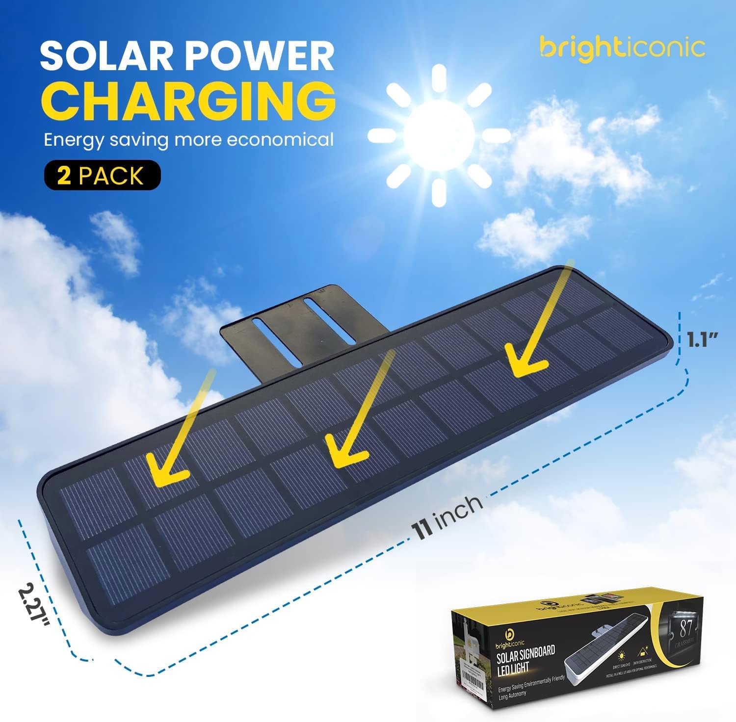 Solar Powered LED Sign Lights for Real Estate Signs - Wireless Outdoor Lighting for Agent Post Boards, Lease & Coming Soon Signs - Weatherproof & Energy Efficient - Perfect for Driveway, Yard & Business Displays (2 Pack, Black)